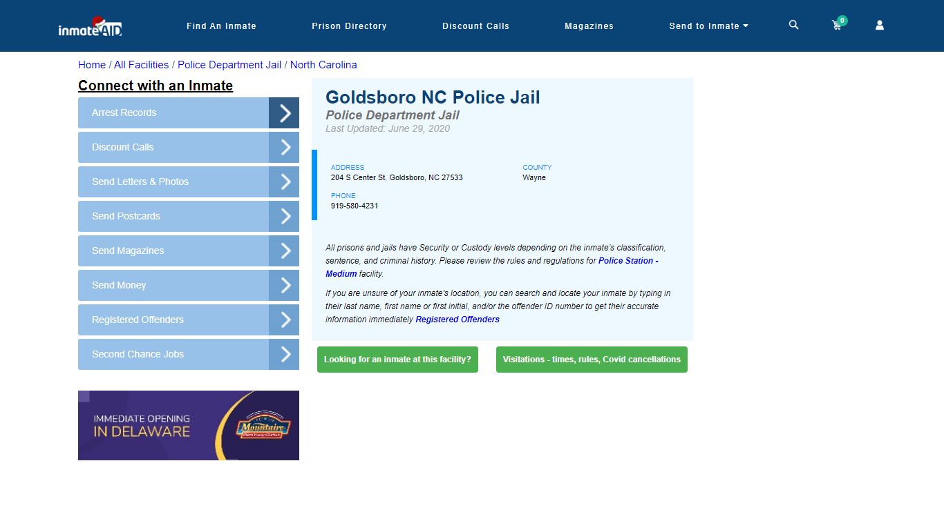 Goldsboro NC Police Jail & Inmate Search - Goldsboro, NC